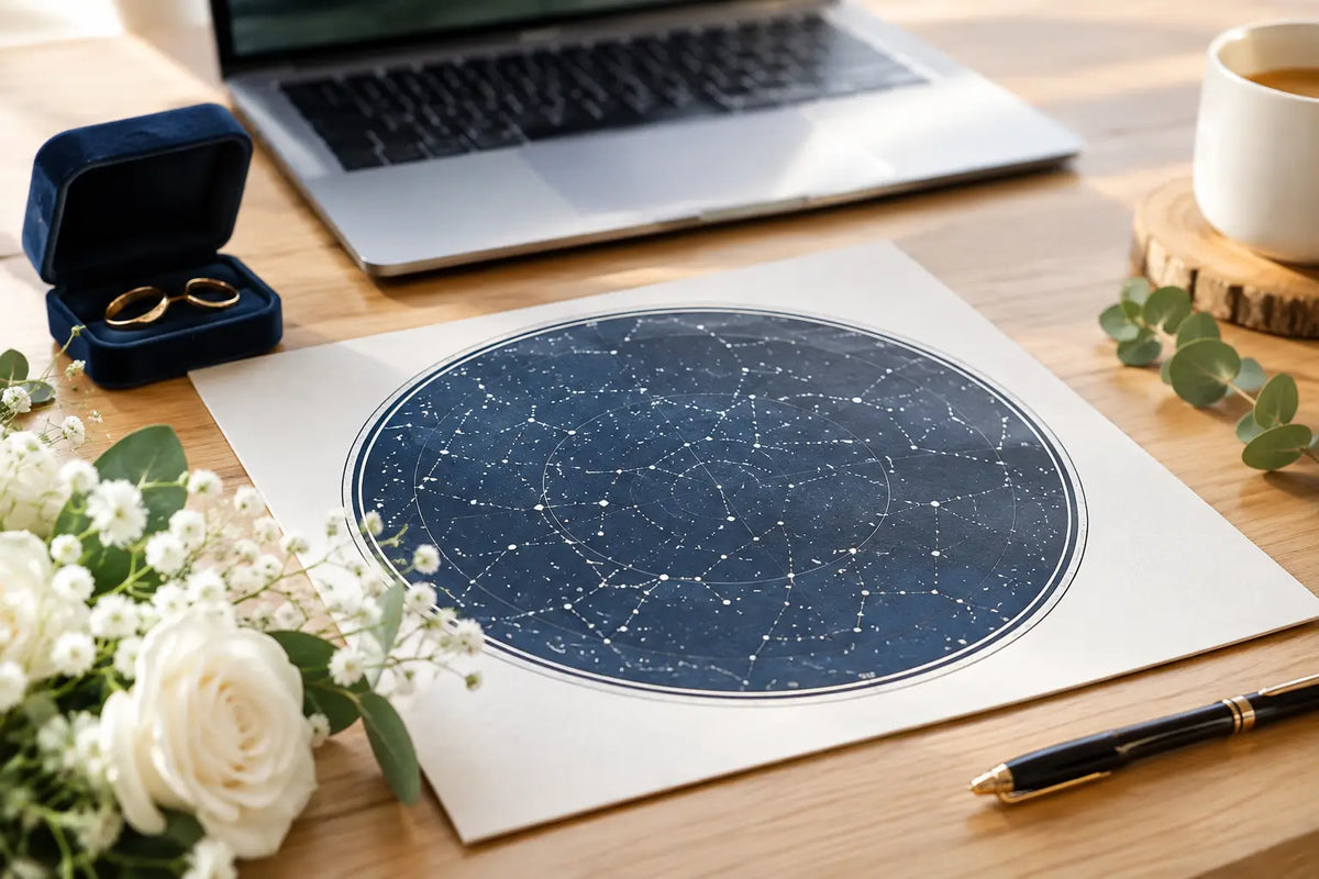 Sternenkarte zur Hochzeit erstellen leicht gemacht